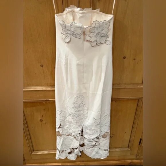 LEO LIN Rayne Strapless Appliqué Midi Dress - Picture 3 of 5